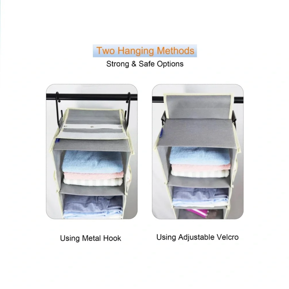 NIB Gray Hanging Closet Organizer